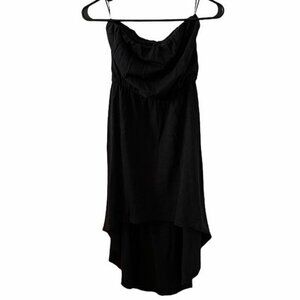 Express Black Strapless Elastic High Low Dress